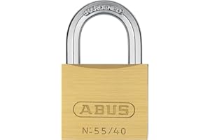 ABUS 55/40 Solid Brass Padlock with 2 Keys for School, Gym, Cabinet 1 1/2in (40mm) Wide, Keyed Different