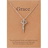 Lcherry Faith Necklace Cross Crown Necklace for Women Religious Jewelry Christian Baptisms Gifts for Women