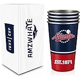 AMZ WHALE Drinking Cups Set of 4, 16oz Per Cup,Sports Travel Coffee Mug, Stainless Steel, Insulated,Classic Collection Gifts for Fans