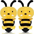 Civaner 2 Pieces Stuffed Honey Bee Toy Movie Plush Bee Stuffed Animal for Decor 1st Birthday Honey Themed Party, 7.87 Inches