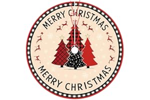 LXCFZAZC Buffalo Plaid Christmas Tree Skirt 30 Inch, Xmas Tree Skirt, Reindeer Snowflake Red Black Christmas Tree Mat for Home Party Holiday Indoor Outdoor Decorations