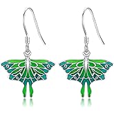 Dangle Earrings 925 Sterling Silver Witches Knot/Butterfly/Dragonfly/Mushroom/Highland Cow Jewelry Cat Gifts for Women