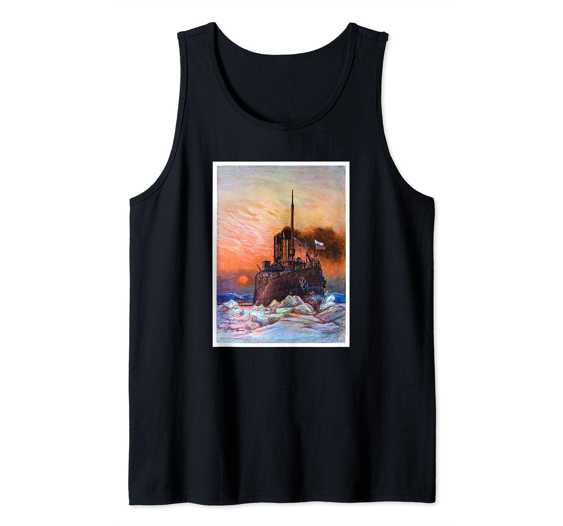 Seascape Russian Icebreaker Ice Field Arctic Ship Mariner Tank Top