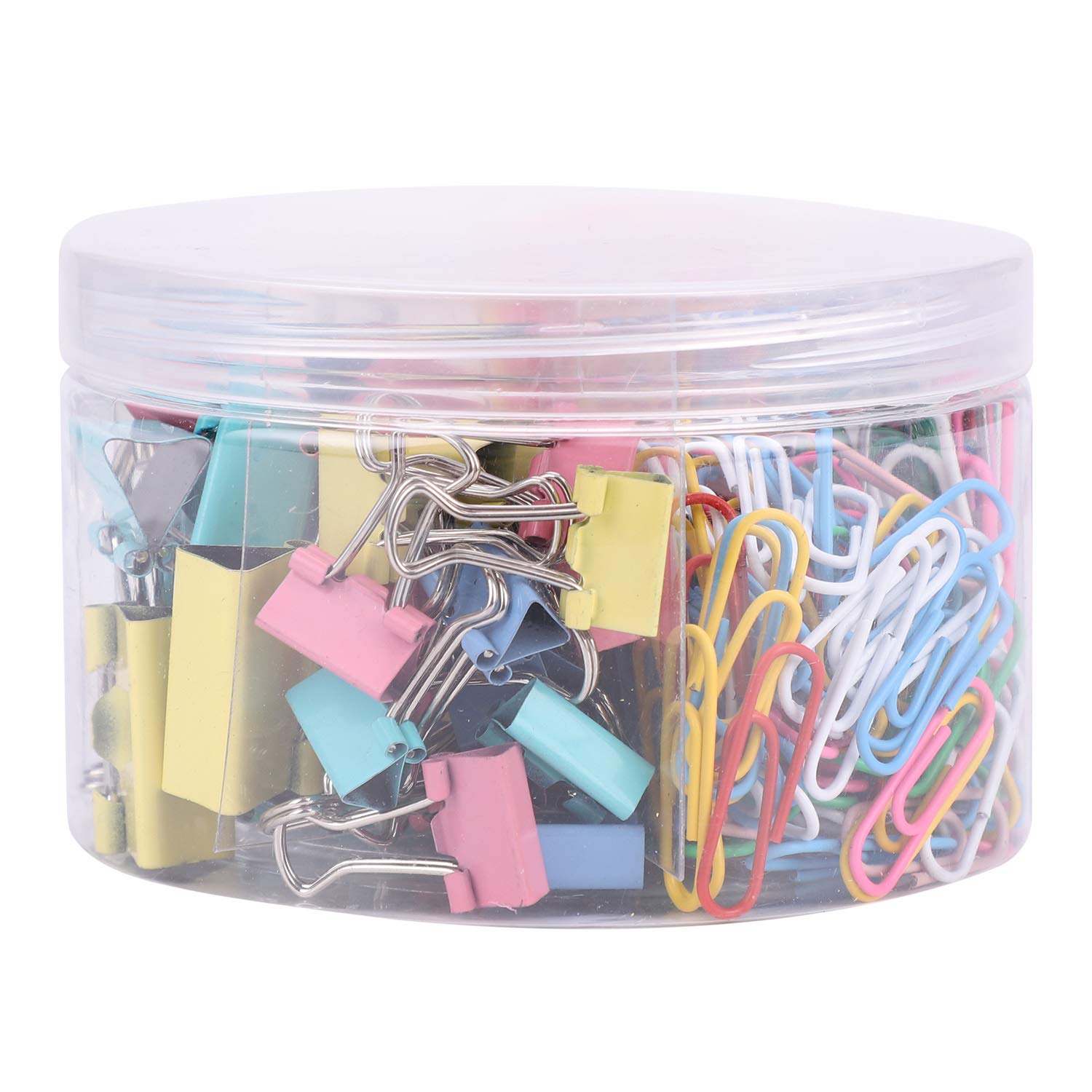 240pcs Binder Clips Assorted Size, Paper Clips, Rubber Bands, Paper Clamps Assorted Sizes, Paper Binder Clips Metal Fold Back Clips with Box,Large Medium Small Mini Binder Clips for Office Home School
