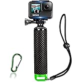 Waterproof Floating Hand Grip Compatible with GoPro Hero 12 11 10 9 8 7 6 5 4 3+ 2 1 Session Black Silver Camera Handler & Handle Mount Accessories Kit for Water Sport and Action Cameras (Green)