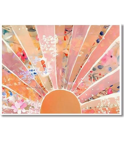 Amazon.com: ZEARPT Sun Watercolor Art Print, Mid Century Modern