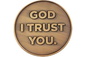 LOGOS COINS God I Trust You Christian Challenge Coin, Trust in The Lord with All Your Heart, Pocket Token of Trust and Serenity, Antique Gold Plated Proverbs 3:5-6 Gift