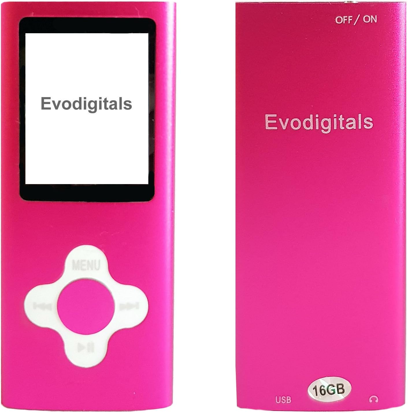 Evodigitals New Pink 16GB Elite MP3 Media MP4 Player Music Video FM Tuner Games Voice +