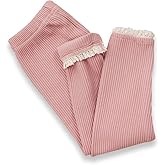 Toddler Baby Girls Leggings Footless Lace Trim Tights Ruffle Ribbed Knit Stocking Infant Fall Winter Warm Bottom Pants