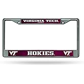 Rico Industries NCAA Virginia Tech Hokies 12" x 6" Silver Chrome Frame W' Decal Insert Car/Truck/SUV Auto Accessory