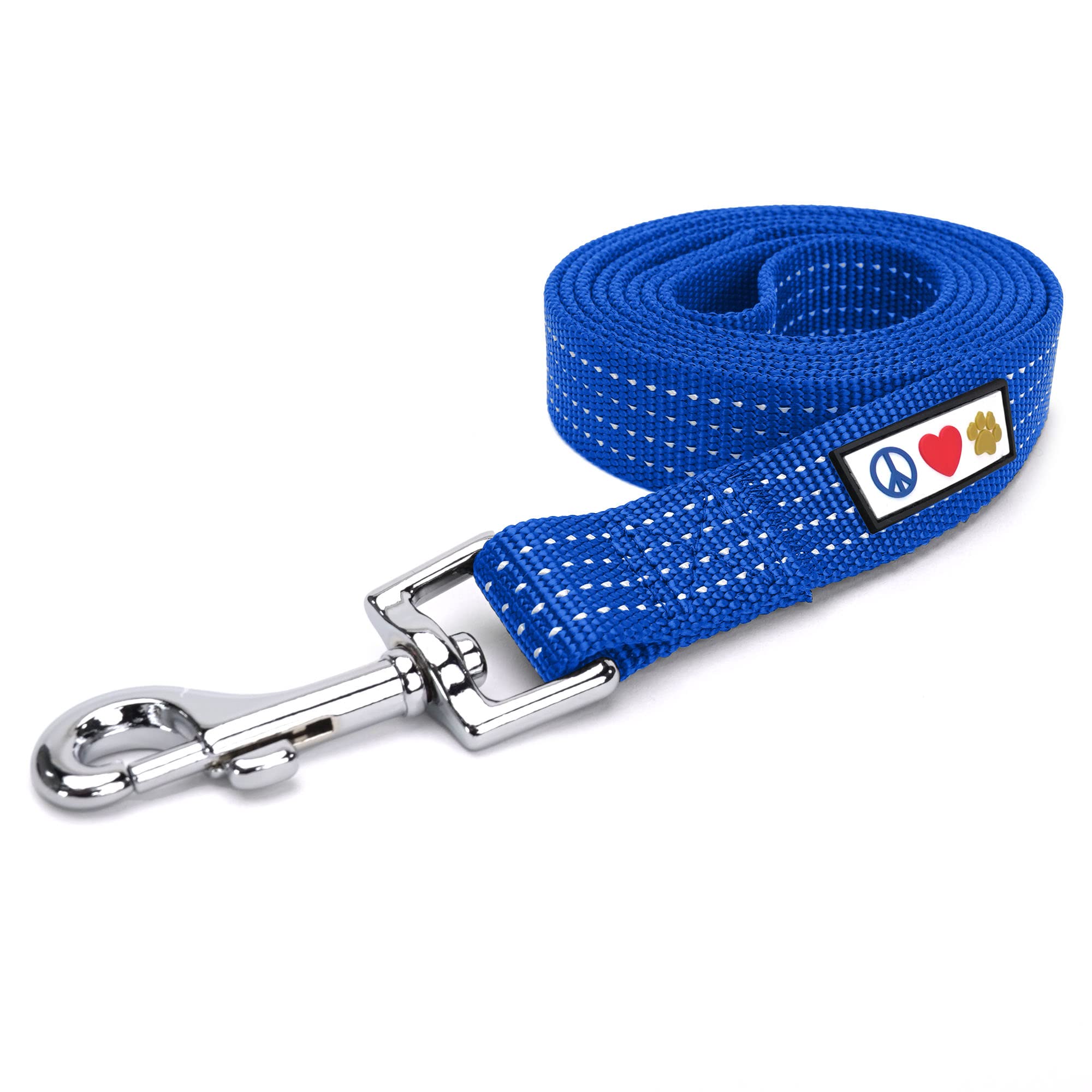 Pawtitas Dog Lead for Small Dogs Comfortable Handle Training Dog Lead 1.8m Long Dog Lead Puppy Lead - Reflective Lead Blue Dog Lead for Small Breeds