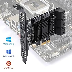 MZHOU PCIe SATA Card 8 Port, with 8 SATA Cables and