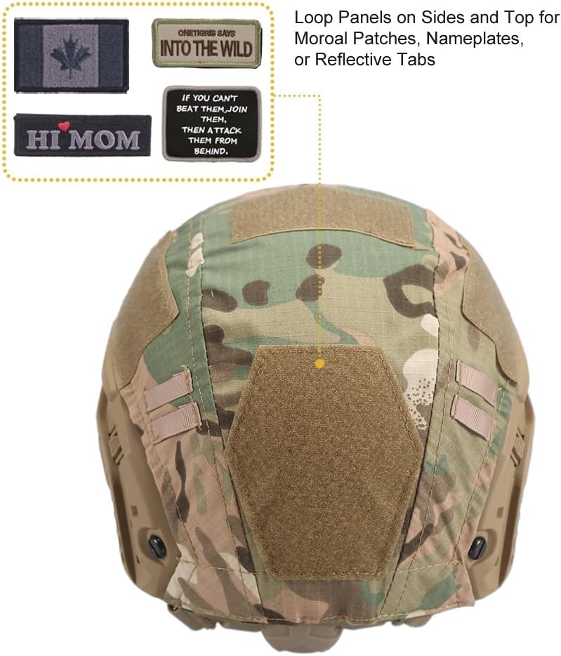 Onetigris Tactical Helmet - Airsoft Fast Helmet PJ Type Military With Cover & Nvg Mount Goggles for Cqb Shooting Paintball Camo - Image 4
