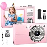 Digital Camera, 64MP 4K Camera for Kids with 2.8" IPS Screen, 64GB SD Card and 16X Digital Zoom Anti Shake, Point and Shoot Compact Camera, Compact Portable Small Gift for Boys Girls Students