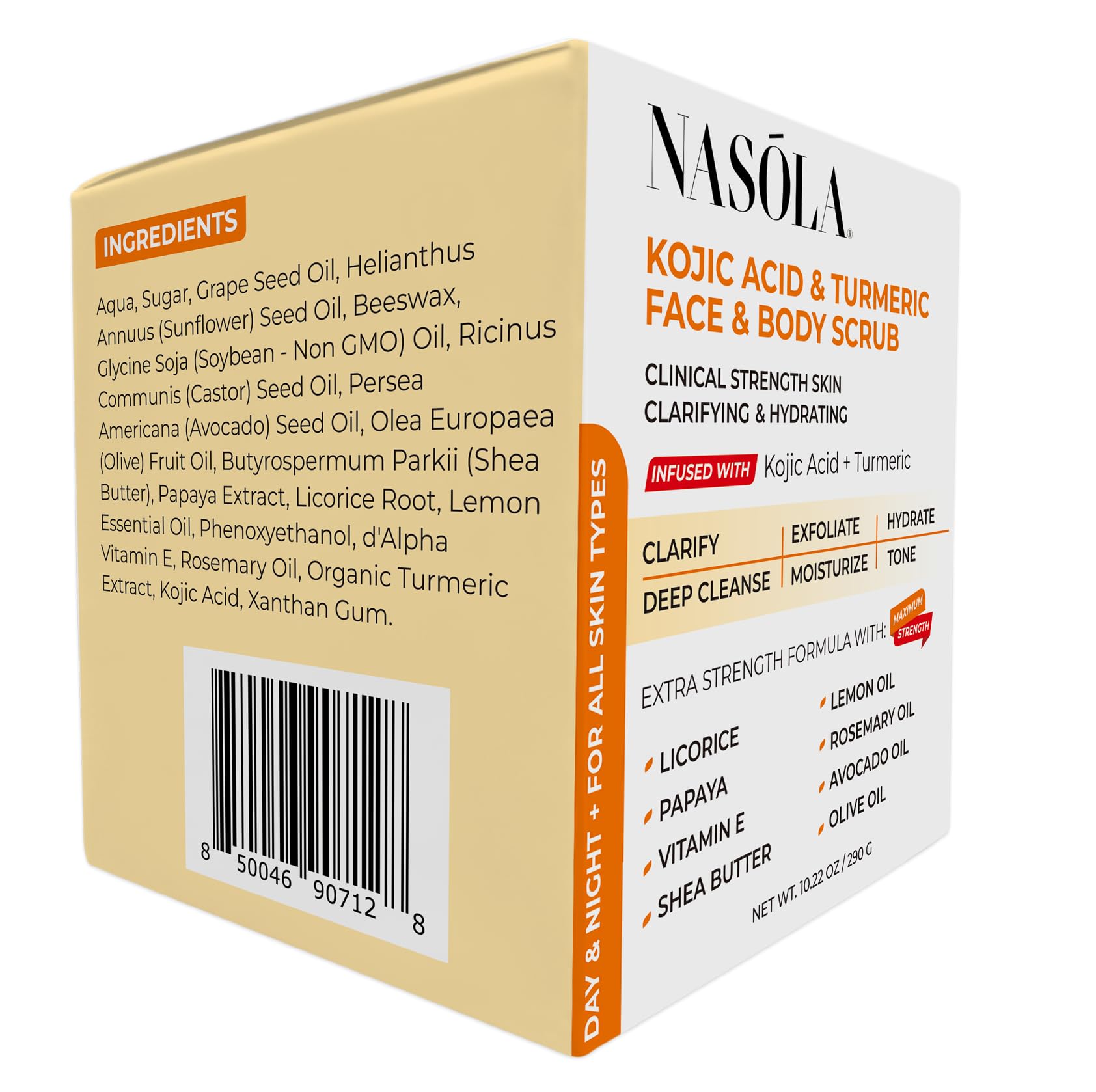 Nasola Kojic Acid Turmeric Face and Body Scrub