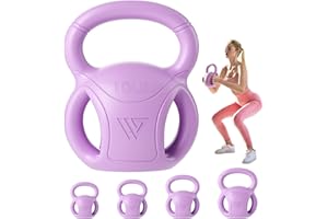 RUNWE 3 Handle Kettlebells Weight - Weight for Women Options 5, 10, 15 and 20 LB for Russian Twists AB Exercise, Weightlifting and Core Fitness Exercise Home Gym [Single in Sold]