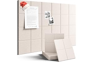 Fluxynara Large Felt Bulletin Board 36" x 24"Cork Board Alternative-6 Pack with 40 Safe Removable Adhesive Tabs, Cork Boards 