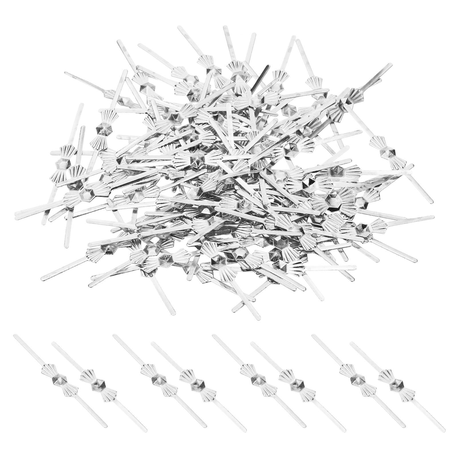 PATIKIL 33mm/1.3" Chandelier Bowtie Clips, 300Pcs Copper Chandelier Connectors Clips for Fastening Crystals Parts, Chandelier Replacements, Chrome Tone