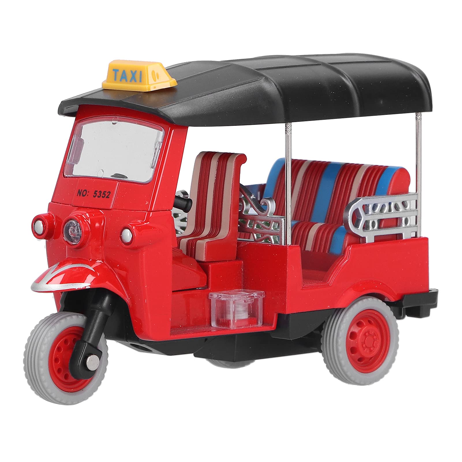 VGEBY Tricycle Toy. Pull Back Thai Tricycle Simulation Alloy Tuk Tuk Car Model Toy Children Vehicle Toy (Red) Kids Toys