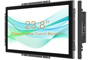 Senisway 23.8 Inch Open Frame Capacitive Touch Screen LCD Monitor Surface is IP65 Waterproof 1920x1080 @ 60Hz TFT LCD IK08 Input Industrial Monitor 10 Finger Capacitive Touch