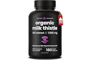 Milk Thistle Capsules – High Potency 30:1 Extract (7,500 mg Equivalent) with 80% Silymarin – Premium Liver Support Supplement