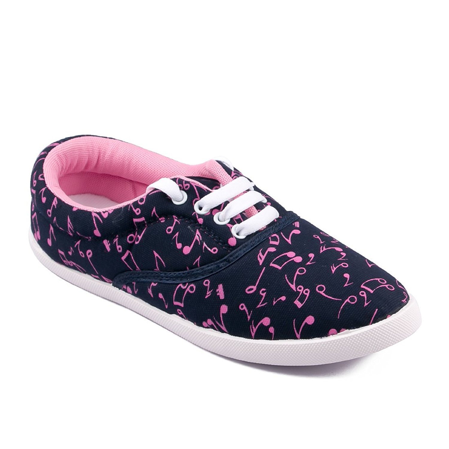 asian shoes amy-23 navy blue pink women canvas shoes