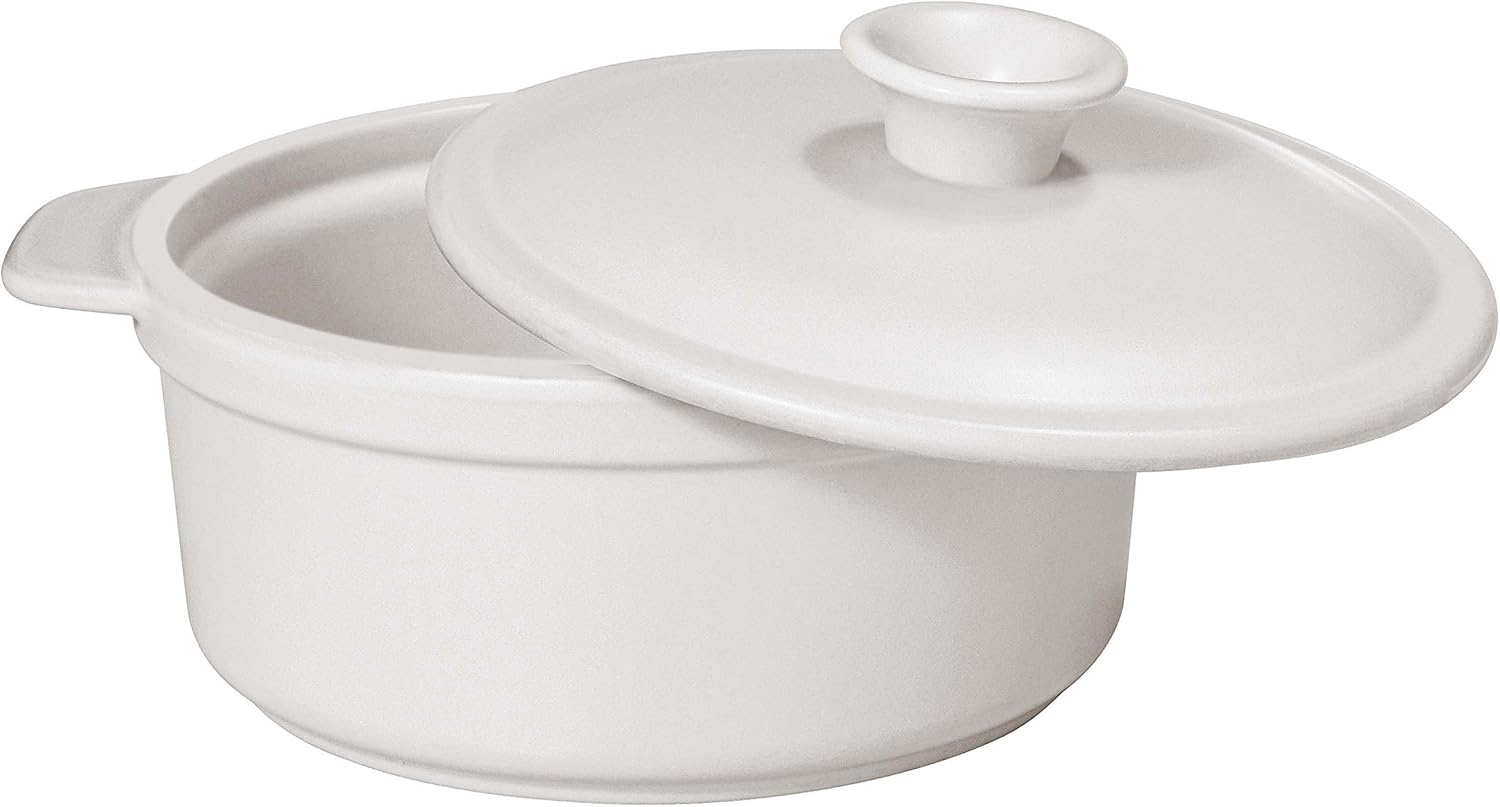 Paderno World Cuisine White Ceramic Cocotte, 1-Quart