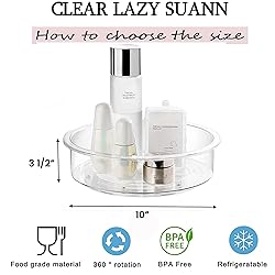 vacane Clear Lazy Susan Organizer 10” Plastic