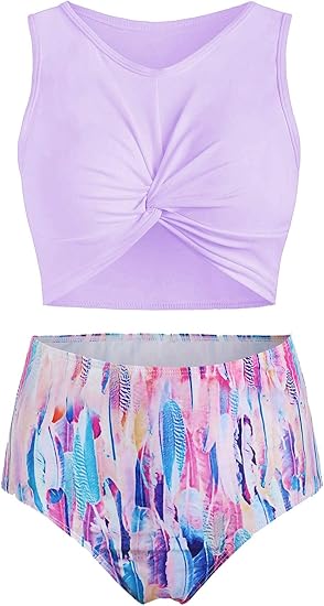 Feather print tankini Clearance