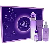 Perry Ellis 360 Purple Women 3.4oz EDP Spray, 7.5ml EDP Mini Spray, 4oz Body Mist, 3oz Shower Gel 4 Pc Gift Set