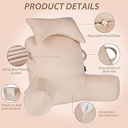 Unisakey Portable Large Reading Pillows with
