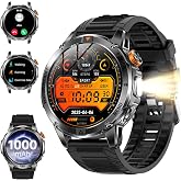 KPEP Smart Watch for Men (Answer/Make Call) - 1.53" HD Military Smartwatch | 100 Days Extra-Long Battery Life Fitness Tracker, Flashlight/100+Sports/Heart Rate/Sleep Monitor/IP68 Waterproof Android iOS