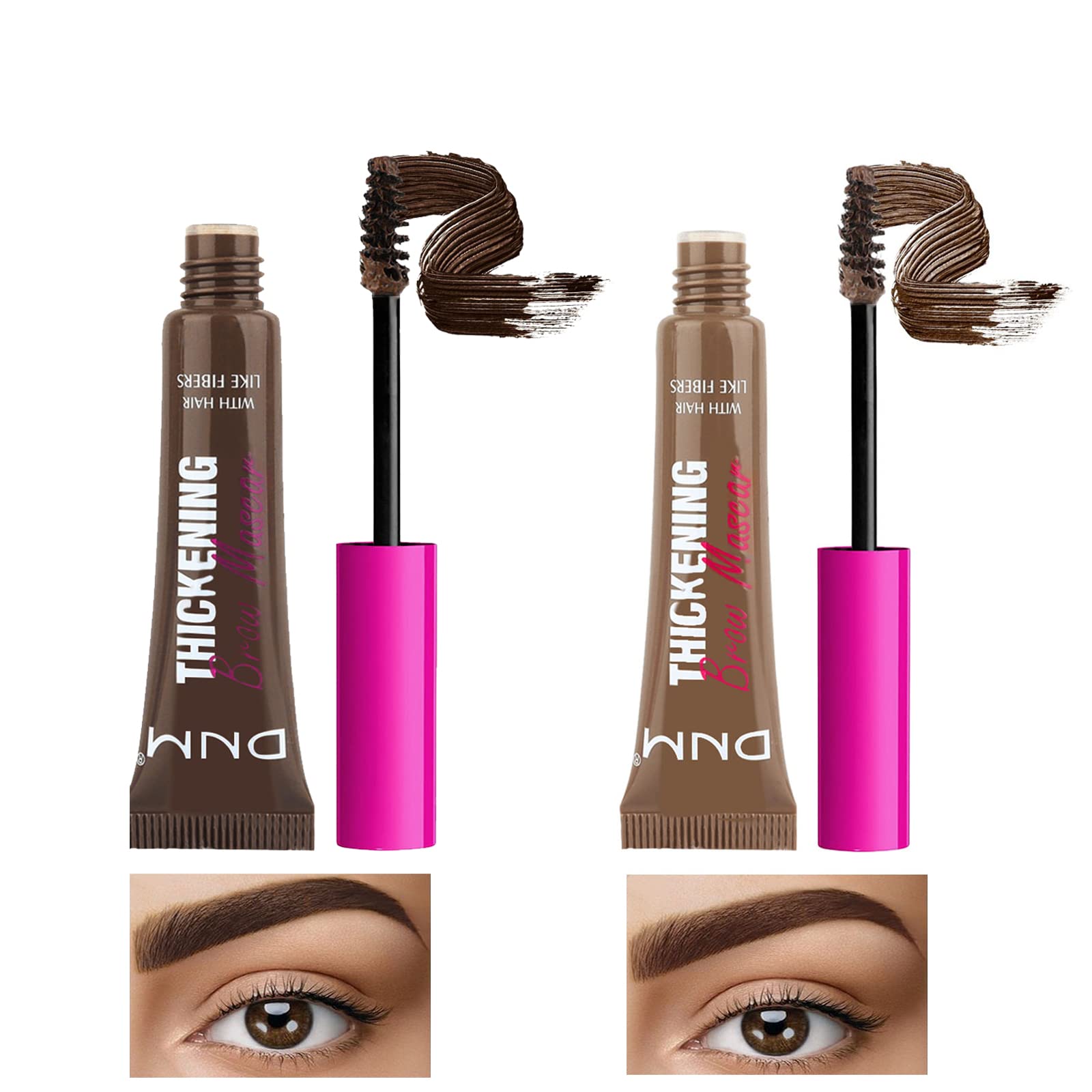 Waterproof Brow Gel, Thickening Eyebrow Mascara Sweatproof Long Lasting, Creates Full Voluminous-Looking Eyebrow Color, Highly Tinted Brow Gel Brown Makeup Eyebrow Tinting Kit,Easy Application