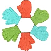 SATINIOR 6 Pairs Kids Toddler Knitted Gloves Winter Warm Stretchy Mittens Soft Lightweight Mittens for Boys and Girls