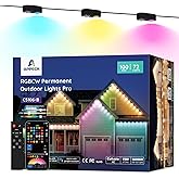 APPECK Permanent Outdoor Lights Pro 100ft, 72W RGBCW Eaves Lights with 72 LED Lights, 80lm, Cuttable, 111 Scene Modes, IP67 Waterproof Lighting for Halloween Decoration, Compatible with Alexa, Black