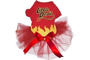 Petitebella Halloween Theme Puppy Dog Dress (Little Devil, X-Large)