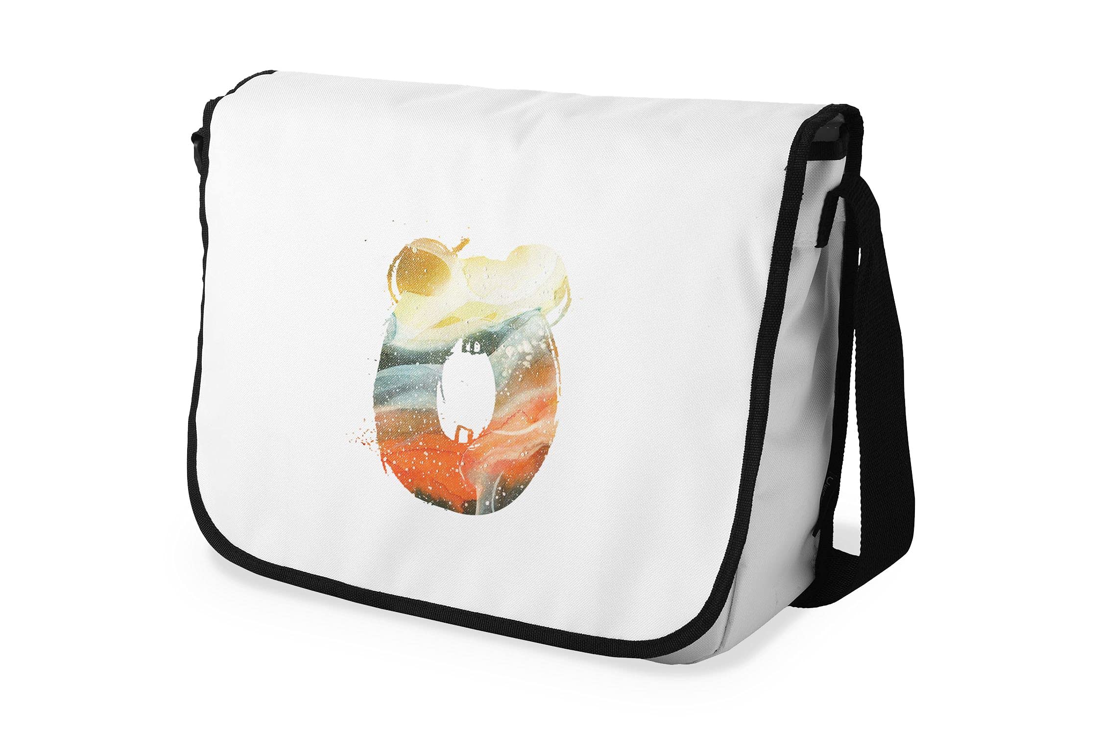 Bonamaison Digitally Printed Messenger School Bag with Black Strap for Students, Cross Body Bag, Courier Bag, Shoulder Bag for School, Back to School, Size: 29x36 Cm