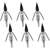 NIGSTAGLO 6/12 Pack Bowfishing Broadhead Bow Fishing Tips 225 Grain for Compound Bow, Crossbow and Recurve Bow