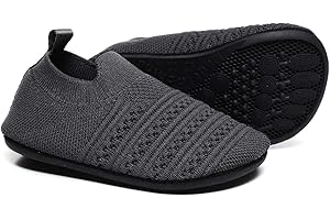 QZKDM Indoor Non-Slip Toddler Slippers Shoes Lightweight Kids First Walkers House Shoes for Boys and Girls with Rubber Sole Grip