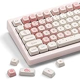 XVX Keycaps - Pink Cute PBT Keycaps, MOA Profile Key caps 60 65 75 100 Percent, Dye-Sublimation, Custom 142 Keys Set for 100%, 75%, 65%, 60% Mechanical Keyboard
