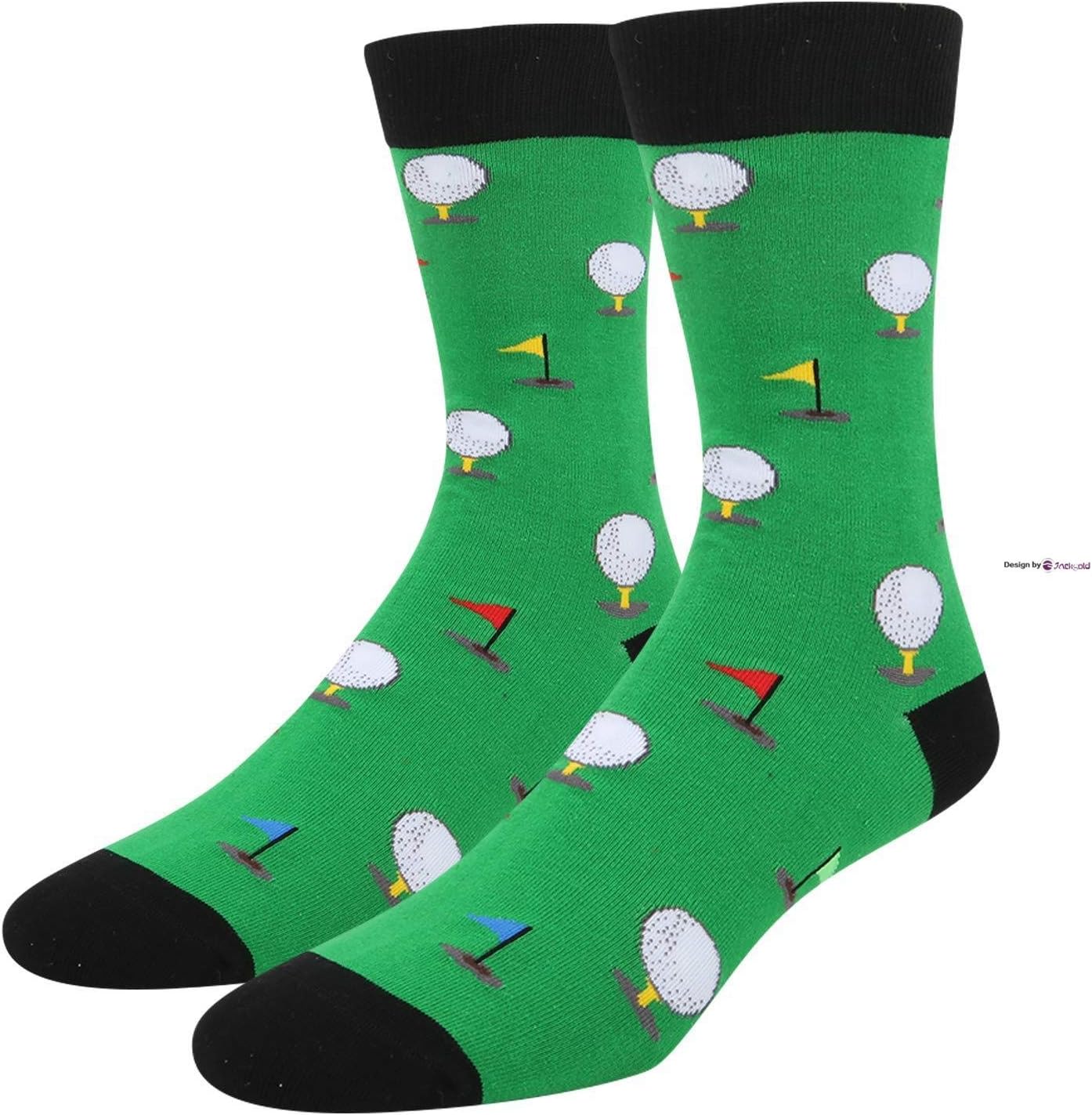 Novelty Funny Crazy Funky Socks, Golf Golfer Rugby Billiards Football Gaming Casual Crew Sports Socks For Men