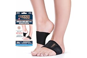 Copper Fit CFACBP Health Unisex Arch Relief Plus with Built-In Orthotic Support, Black