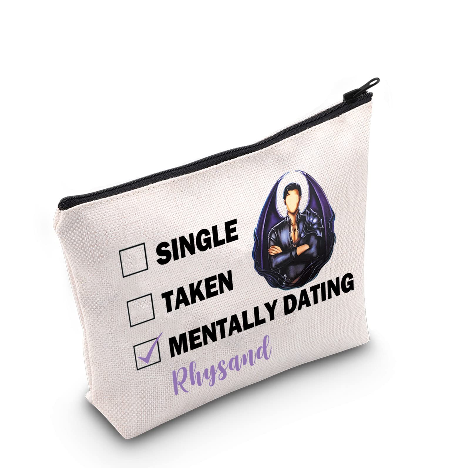 A Court of Thorns and Roses Gift Single Taken Mentally Dating Rhysand Makeup Bag ACOTAR Fan Cosmetic Bag Bookish Gift Zipper Travel Bag (Mentally Dating Rhysand)