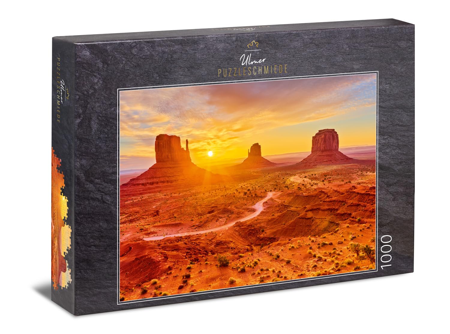 Ulmer Puzzleschmiede - Monument Valley Puzzle - Classic 1000 Piece Landscape Puzzle - Puzzle motif of the famous Wild West landscape between Utah and Arizona, USA