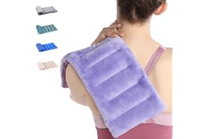 SuzziPad Microwave Heating Pad for Discomfort Reducing, 7x16 Microwavable Heated Pads, Muscle Ache, Soothing Fatigue for Neck and Shoulder, Bean Bag Moist Heat Pack, Warm Compress, 1.74lb, Purple