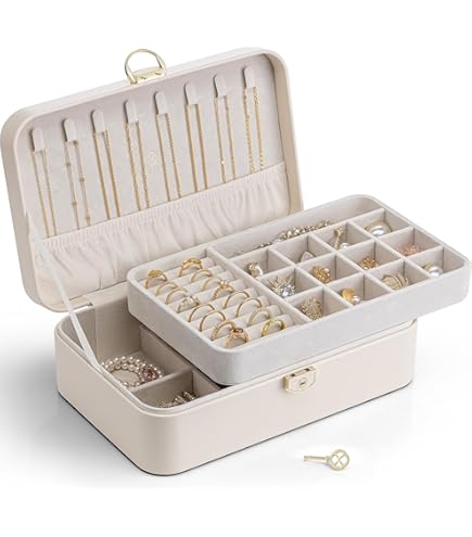 1 Pièce Boîte à Bijoux à 2 étages, Boîte De Rangement Pour