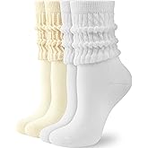 HONGTEYA Slouchy Crew Socks for Women Soft Scrunch Socks Cute Fashion Retro for Boot Sneakers Size 5-11