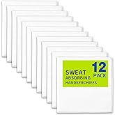 12 Pack Sweat Absorbing Handkerchiefs,Microfiber Sweat Rags Towels for Men & Women,Small Sweat Cloth for Hand,Hankies