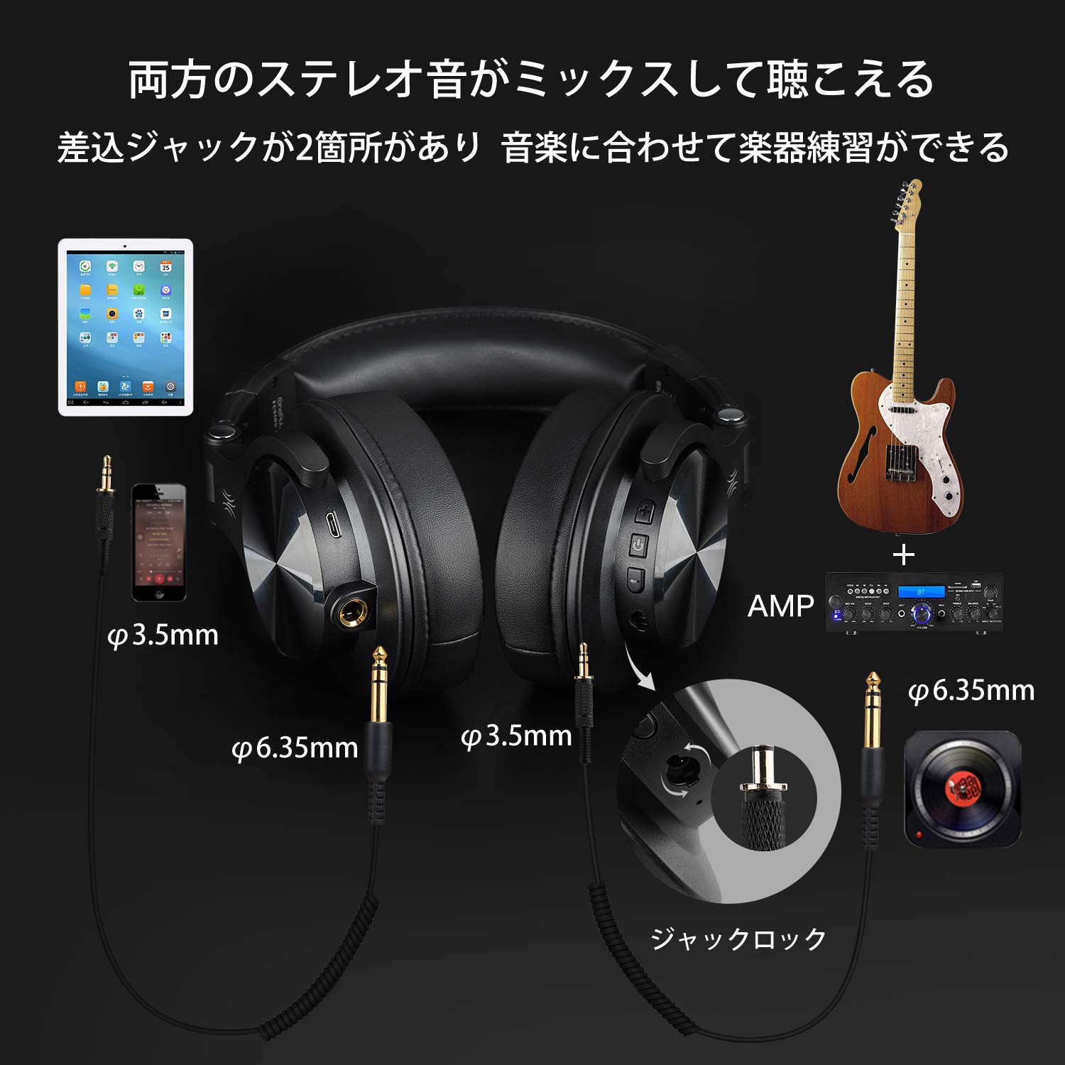 OneOdio 高性能 ヘッドホン Bluetooth モニターヘッドホン