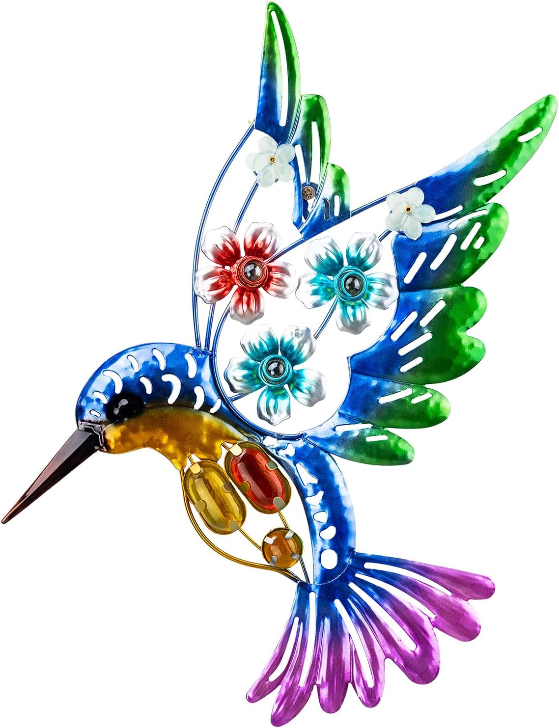 Plaques & Wall Art - Fawgold Hummingbird Metal Wall Decor 16 Inch Metal Outdoor Wall Art Fence Decorations Indoor Outside Hanging for Bedroom Living Room Garden Yard Blue